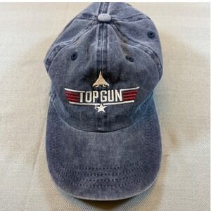 Nissi Caps Top Gun Baseball Hat Navy Blue Washed Cotton Adjustable Dad Cap